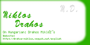 miklos drahos business card